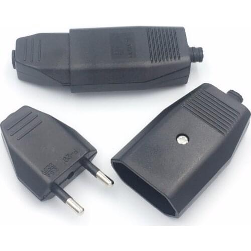 European Plug Electrical Plug 2 pin VDE Power Cord Plug For Lamp Decoration 2.5A 220V Assembly Power plug