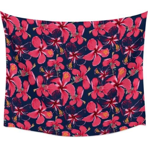 Hibiscus Flower Watercolor Style Tapestry Wall Hanging Wall Art Bedroom Painting Tapestry Wall Home Decor Dorm Decor Yoga Mat