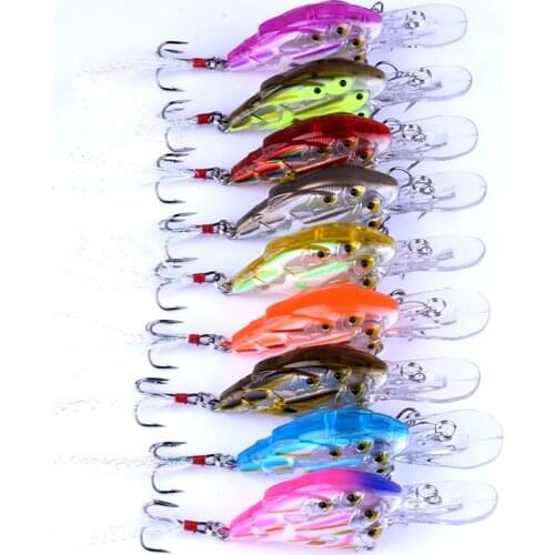 HENGJIA 9pcs 7.5cm 9g hard diving crankbaits wobbler pike carp trout perch crappie catfish fishing baits pesca fishing tackles