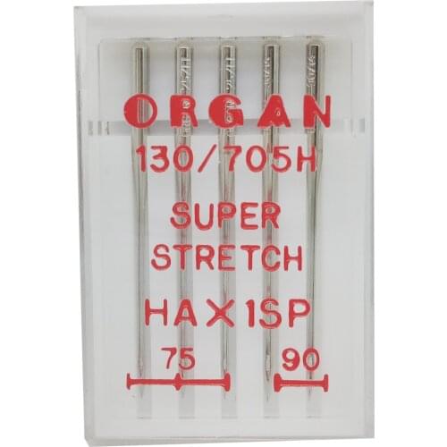 Organ Super Stretch Needles For Elastic Knitted Fabric Anti-jumper Needle for Home Sewing Machine HAX1SP 65 75 90 Box Package