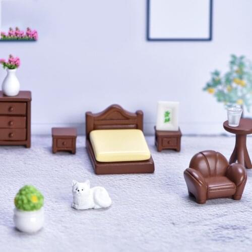 Artificial Mini Furniture Sofa Bed Chair Tables Craft Miniature Fairy Garden Home Decoration Micro Landscaping Decor Accessories