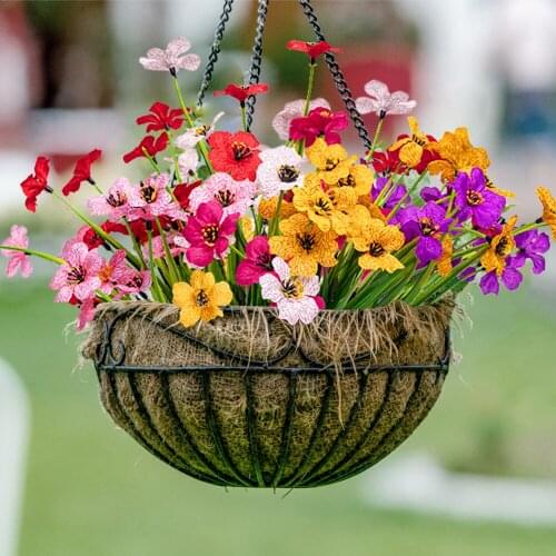 6pcs Artificial Plants Yellow Pink Fake Flowers Christmas Party Wedding Decoration Garden Decoration Outdoor Artificial Flowers