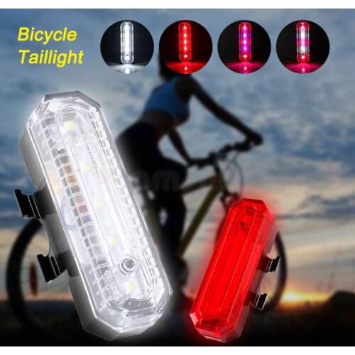 Mini Bike Taillight USB Rechargeable Cycling Rear Lamp 4 Modes Mountain Bicycle Seatpost Rear Light