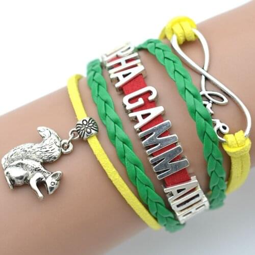 Fashion 1 Pc Women Man Charming Popular Braided Infinite Love Alpha Squirrel Bracelets Jewelry Gift