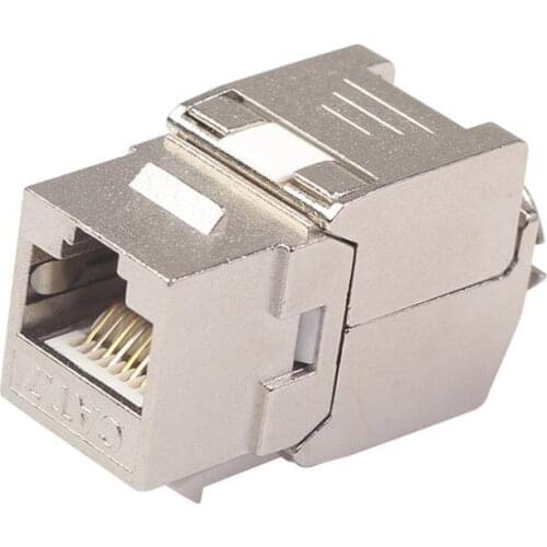 Keystone Module Jacks CAT6A Shielded Keystone Jack RJ45 Cat 6A Ethernet Module 10 Gbit with Shielded Metal Housing