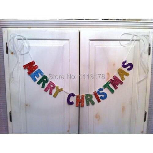 Cheap Merry Christmas Banner (Multi-color) -- Photo Prop / Decorationgarland