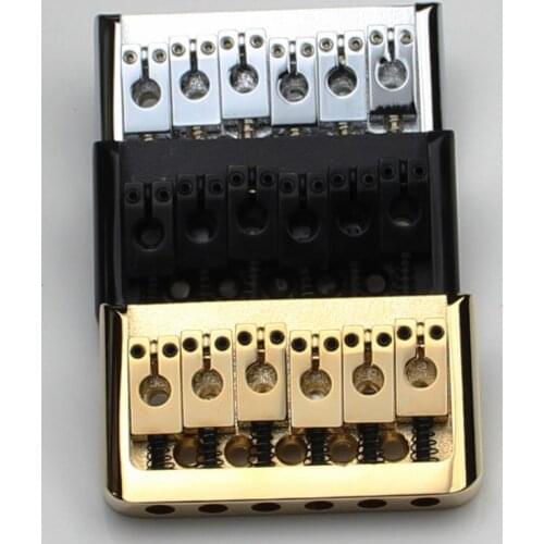 NEW 6 string Saddle Bridge for Electric Guitar/Strings through body BN101 chrome/black/gold