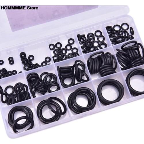 NEW 200Pcs/Set O Black Ring Kit Hydrolock Rubber O-Rings Washer Gasket Sealing Assortment