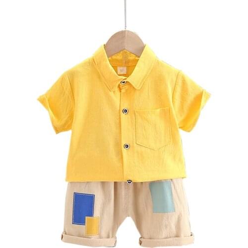 Toddler Baby Boys Clothes Gentlement Baby Boy Suit Cartoon Shirt Tops+Pants Outfits Summer Children Tracksuit 1 2 3 4 5 Years