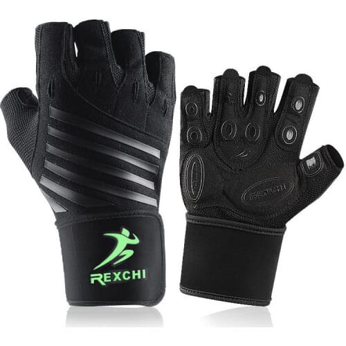 Gym Fitness Half Finger Gloves With Wrist Wrap Support Men Women Workout Gloves Power Weight Lifting Equipment