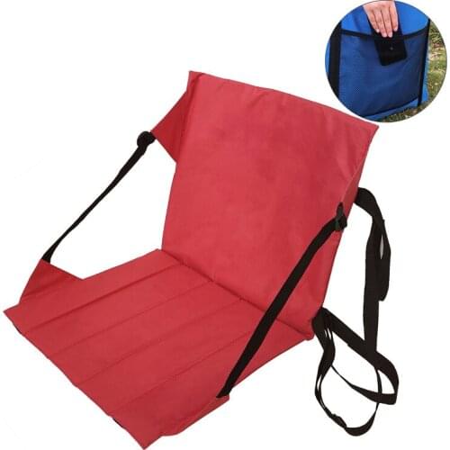 Portable Outdoor Park Folding Chair with Back Cushion Mesh Bag Beach Moisture-proof Folding Cushion Leisure Barbecue Chair