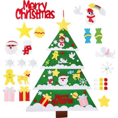 DIY Felt Christmas Tree Merry Christmas Decorations For Home 2022 Cristmas Ornament Xmas Navidad Gifts Santa Claus New Year Tree