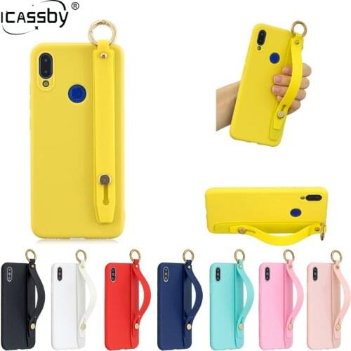 Candy Wrist Strap Hand Band Silicon Case For Redmi K30 6 6A 7 Go 6 Pro S2 5 Plus 6X Note 10 5 6 7 8 K20 Pro 7A Stand Ring Cover