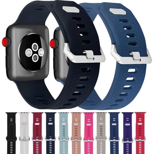 New sport silicone watch band Strap for apple iwatch 5 band 42mm 38mm replacement bracelet for iwatch series 5/4/3 44 40mm