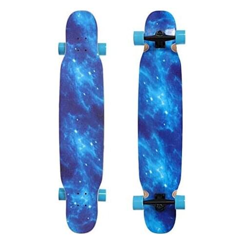 Skateboard 46 inch Maple Longboard - Basic Cruiser Maple Board Longboard Skateboard for Beginner Adult Girl,Blue