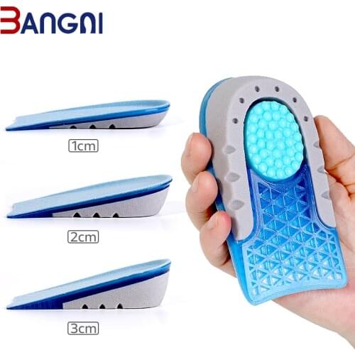 Bangni Increase Insole Invisible Heightening Shoes Pad 1-3cm Height Lift Half Heel Insert Taller Cushion Sole For Men Women