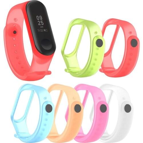 Luminous TPU Miband 3 Strap pulsera adjustable Colorful wrist strap replacement for xiaomi mi 3 smart bracelets band accessories