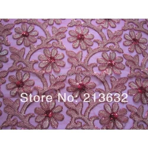 POz107 textile computer woven 3mm Sequin embroidery fabric fashion sequins embroidery embroidery cloth wholesale