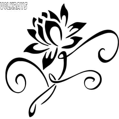 Volkrays Cartoon Car Sticker Lotus Art Whole Body Decoration Plant Flower Accessories Reflective Sunscreen Vinyl Decal,16cm*16cm