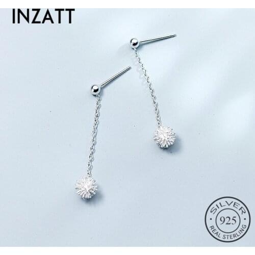 INZATT Elegant 100% 925 Sterling silver Dandelion Flower Drop Earrings 2018 Fine Jewelry For Women Engagement Party Accessories