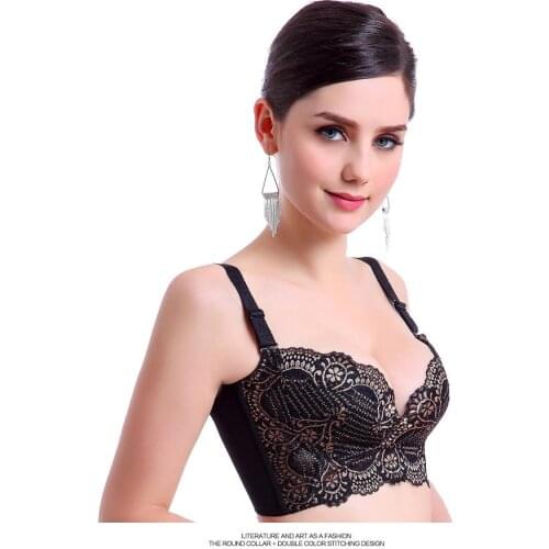 Big size bra Unlined Wire Free Women Bra Full Coverage Push Up Brassiere support chest push up bra thin cup top chest sexy bra