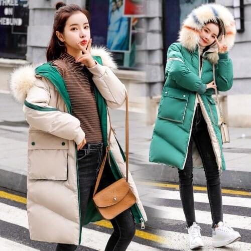 Winter Heavy Seta Lead Cotton-padded Clothes Woman 2019 Long Fund Down Cotton Loose Bf Student Thickening Cotton-padded Jacket