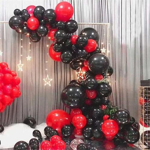1set Balloon Garland Arch Kit Red Black Polka Dot Latex Balloons Set For Kids Birthday Party Baby Shower Wedding Decor Supplies