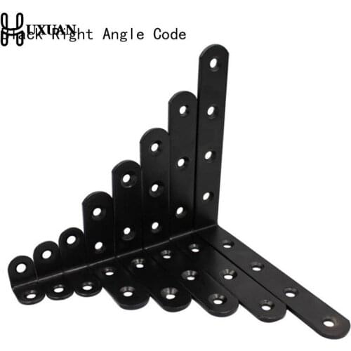 1PCS Thickened Stainless Steel Laminate Support L Shape Fixed Bracket Connector 90 Degree Right Angle Black Corner Code