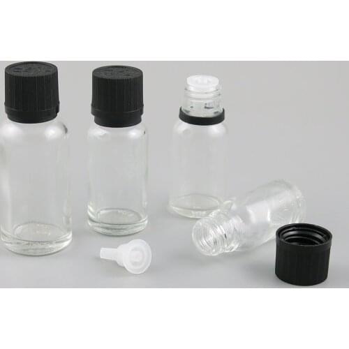10 pcs 5ml 10ml 15ml 20ml 30ml 50ml 100ml Essential Oil Glass Bottle With Plastic Cap e Liquid Reagent Bottle Refillable