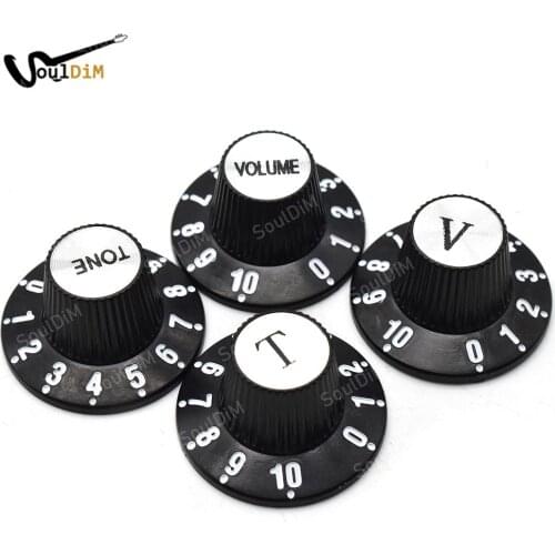 100pcs Aluminum Plastic Amplifier Volume Tone Control Knobs Cap Button for Guitar Bass Replacement Parts