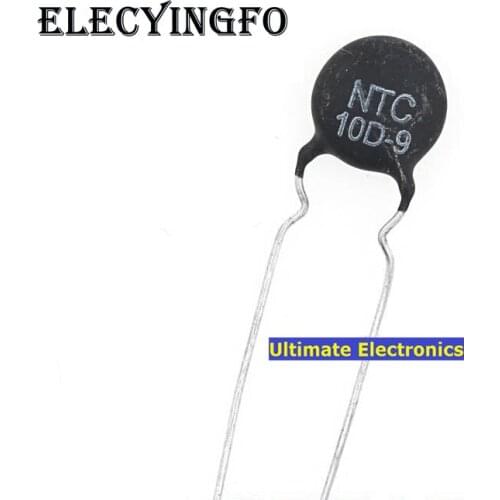 100pcs Thermistor NTC10D-9 10D-9 10D9 9MM Diameter Negative Temperature coefficient