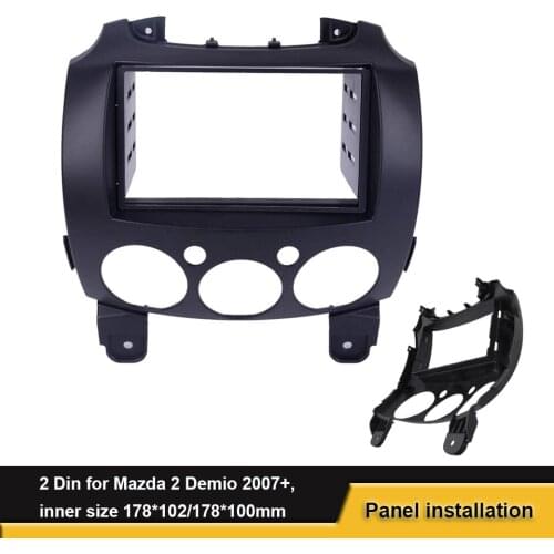2 Din Stereo Panel fascia fit for Mazda 2 Demio 2007+ Radio Fascia Refitting Dash Mounting Installation DVD Trim Kit Face Frame
