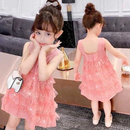 2021 Summer Baby Girls Dress New Fashion Girls Dresses Casual Kids Princess Dress Party Vestidos Children Clothing for Girls J37
