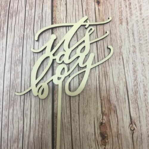 20pcs its a boy wood baby shower cake topper decor