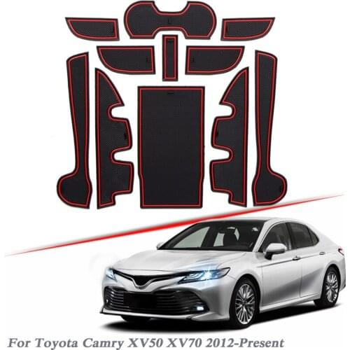 22pcs Car Styling For Toyota Camry XV50 XV70 2012-2020 Latex Gate slot pad Interior Door Groove Mat Non-slip dust Auto Accessory