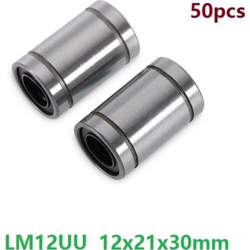 50pcs/lot LM12UU linear bearing 12mm linear ball bushing bearing 12x21x30mm for 3D printer parts CNC linear guide