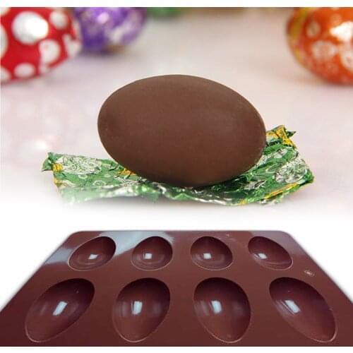 8-cup Silicone Egg Mold Food Grade Cake Decorating Chocolate Mold Easter DIY Baking Tools Chocolate Candy Fondant Dessert Mould
