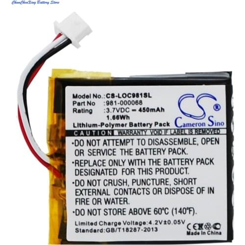 Cameron Sino 450mAh Battery 981-000068 for Logitech ClearChat PC