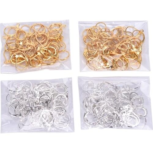 Making beads French Earring Jewellery Components Hooks crimp Spring Snap jewelry necklace end components Chain Bracelet Craft