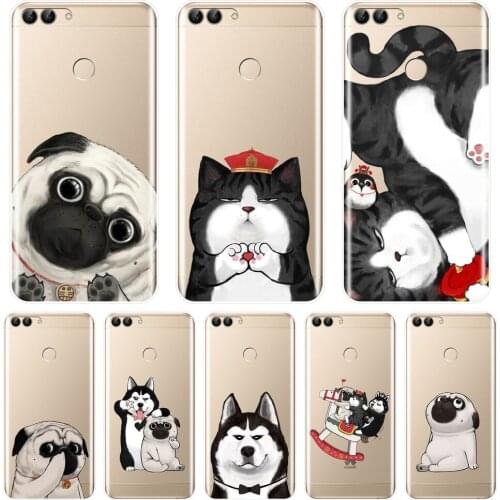 For Huawei P8 P9 P10 P20 Lite 2017 Case Silicone Soft Pug Dog Back Cover For Huawei P9 P10 Plus P20 Lite Pro P Smart Phone Case