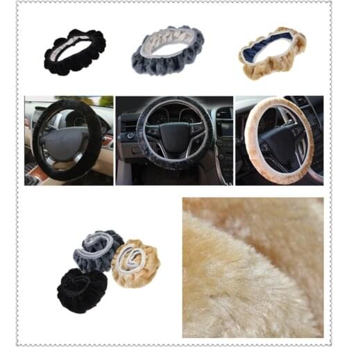 Car steering wheel cover plush super soft handle telescopic for Volkswagen VW POLO Golf 4 Golf 6 Golf 7 CC Tiguan Passat B5