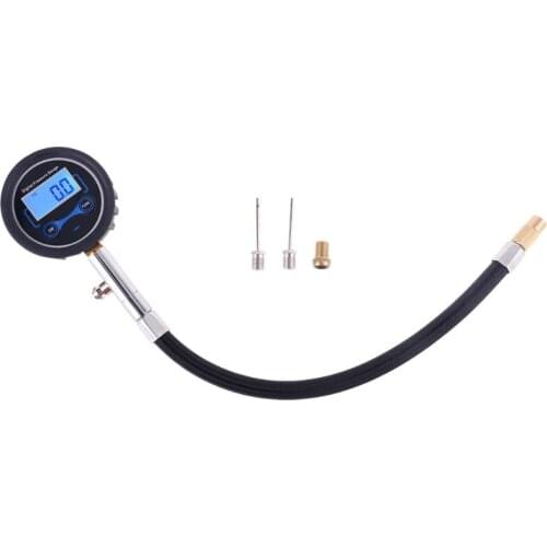 Digital Tire Pressure Gauge Twist On Type 200 Psi with Adapter Kit for Car Bike Motorcycle Basketball football