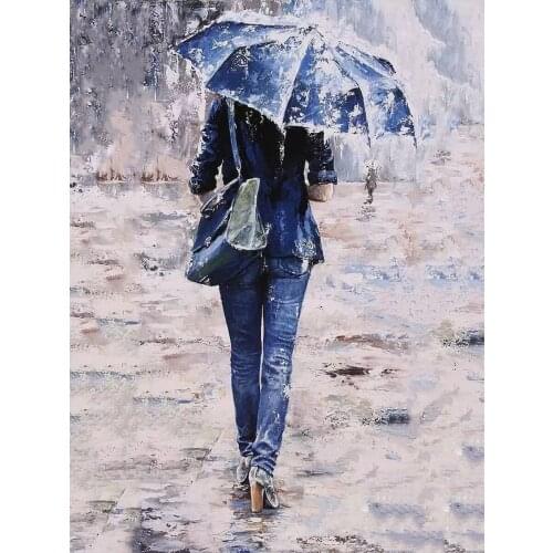 DIY Digital Painting By Numbers couple umbrella oil painting mural Kits Coloring Wall Art Picture Gift frameless