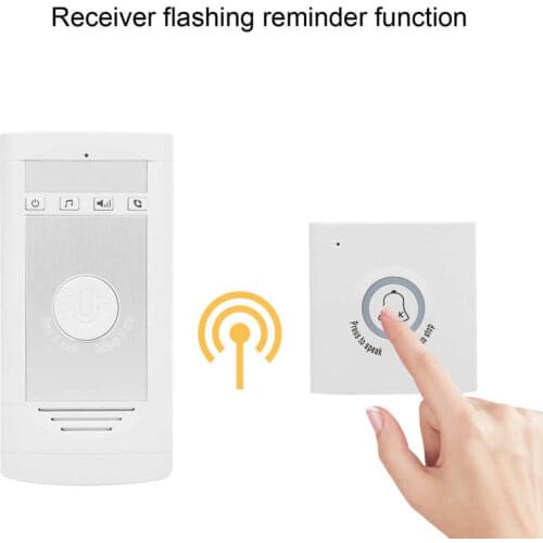 2 Way Intercom Doorbell Wireless Voice Mobile Elderly Call Bell Indoor Outdoor Unit for Home