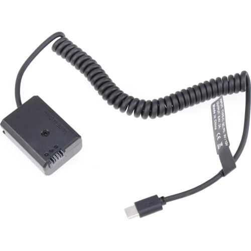 FOTGA NP-FW50 Dummy Battery Adapter +Type C Cable for Sony ZV-E10 A7 A7R A7S A7M A7II A7S2 A7M2 A7R2 A6500 A6400 A6300