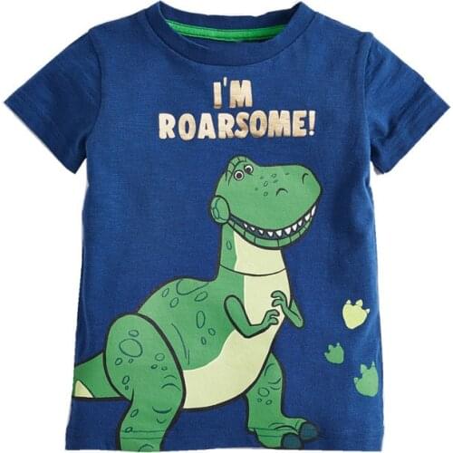 Jumping meters Dinosaur Boy Tshirt Childrens T-shirt for Girls Summer Clothing Boys T Shirt Top Animal Print Infant Kid Tshirt