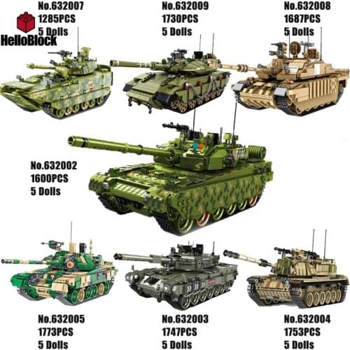 Military German King Tiger Tank model Building Blocks Army WW2 Soldier Figures Man Weapon bricks Tank Toys For Boy Birthday Gift