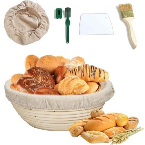 1/2Sets Bread Proofing Basket Set Rattan Fermented Bread Basket Baguette Proofing Basket Kit