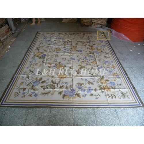 Free shipping 9'x12' Aubusson rugs woolen carpets red design, French Aubusson Carpet, handwoven carpet