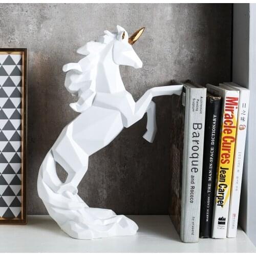 Creativity Animal Figurines Modern Cute White Nordic Living Room Figurines Resin Bookshelf Artesanato Home Decoration DM50GT
